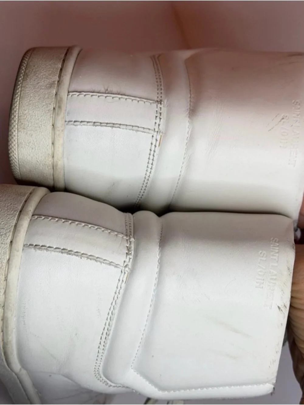 Saint Laurent SL/10H Court Classic High-top Sneakers in White Leather Size 37